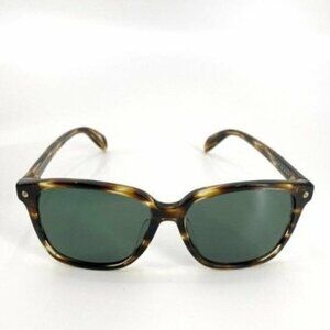 Alexander McQueen Havana 53mm Square Green Sunglasses Tortoise NWOT With Box